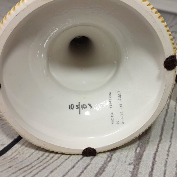 Floral Candle Holders Nora Fenton Made In Italy Set Of 2 Hand Painted Numbered - Picture 11 of 14